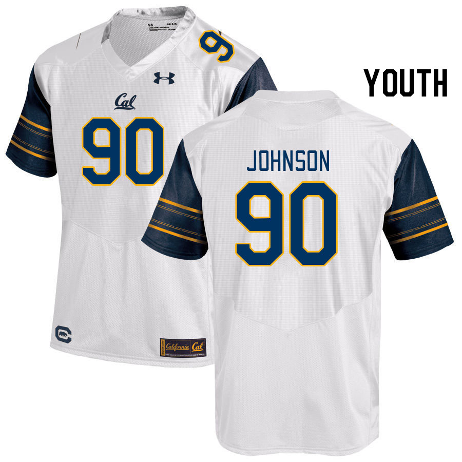 Youth #90 Brett Johnson California Golden Bears College Football Jerseys Stitched Sale-White